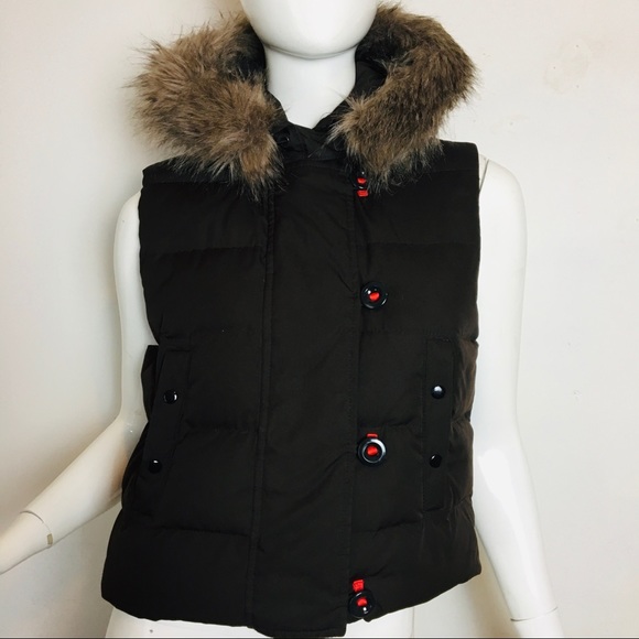 gap hooded faux fur jacket